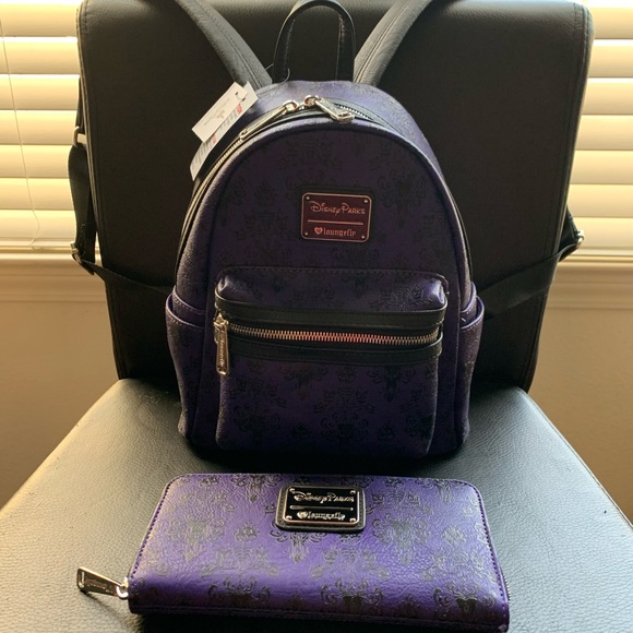 Loungefly Haunted Mansion Backpack AND Wallet NWT - Picture 3 of 6